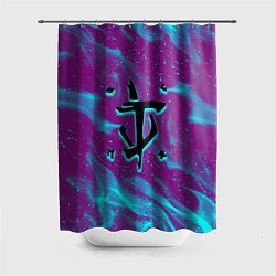 Шторка для душа Doom neon flame, цвет: 3D-принт