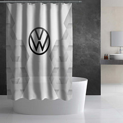 Шторка для душа Volkswagen white poly, цвет: 3D-принт — фото 2