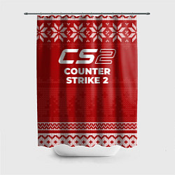 Шторка для душа Новогодний Counter Strike 2, цвет: 3D-принт
