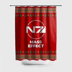 Шторка для душа Mass Effect new year, цвет: 3D-принт