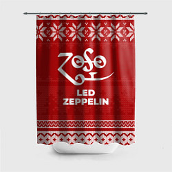 Шторка для душа Новогодний Led Zeppelin, цвет: 3D-принт