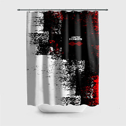 Шторка для душа Arctic Monkeys - Красные и белые помехи, цвет: 3D-принт