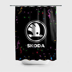 Шторка для душа Skoda конфети, цвет: 3D-принт