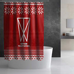 Шторка для душа Новогодний Within Temptation, цвет: 3D-принт — фото 2