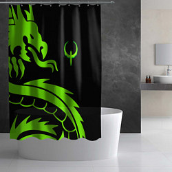 Шторка для душа Квейк кислотный дракон лого, цвет: 3D-принт — фото 2