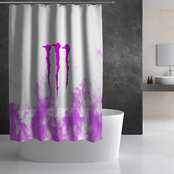 Шторка для душа Monster energy neon flame, цвет: 3D-принт — фото 2