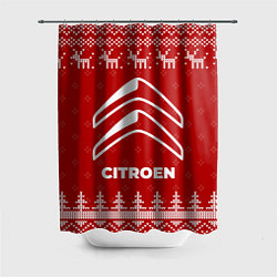 Шторка для душа Новогодний Citroen с оленями, цвет: 3D-принт