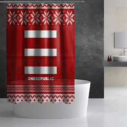 Шторка для душа Новогодний OneRepublic, цвет: 3D-принт — фото 2