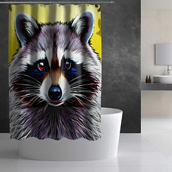 Шторка для душа Голова енота, цвет: 3D-принт — фото 2