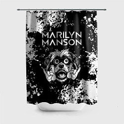 Шторка для душа Marilyn Manson рок пес, цвет: 3D-принт