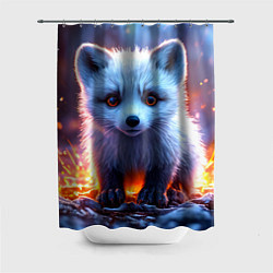 Шторка для ванной Песец в искрах