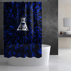 Шторка для душа Fall Out Boy blue energy, цвет: 3D-принт — фото 2