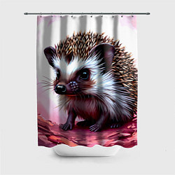 Шторка для душа Ежик в розовом свете, цвет: 3D-принт