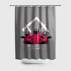 Шторка для душа Персонажи из Игра в кальмара, цвет: 3D-принт