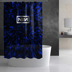 Шторка для душа Nine Inch Nails blue energy, цвет: 3D-принт — фото 2