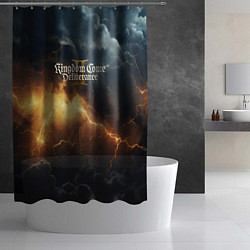 Шторка для душа Kingdom Come Deliverance 2 лого на черном небе, цвет: 3D-принт — фото 2