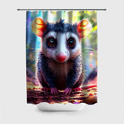 Шторка для душа Опоссум в лесу, цвет: 3D-принт