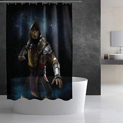 Шторка для душа Mortal Kombat - Скорпион, цвет: 3D-принт — фото 2