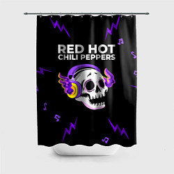 Шторка для ванной Red Hot Chili Peppers неоновый череп