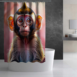 Шторка для душа Обезьянка в норке, цвет: 3D-принт — фото 2