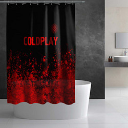 Шторка для душа Coldplay - red gradient посередине, цвет: 3D-принт — фото 2