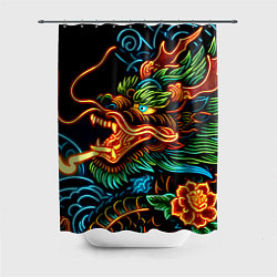 Шторка для ванной Japanese neon dragon - irezumi