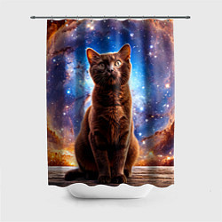 Шторка для душа Бурма в космосе, цвет: 3D-принт