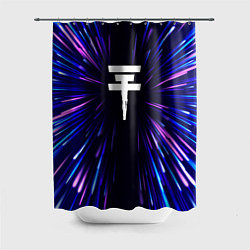 Шторка для душа Tokio Hotel neon energy, цвет: 3D-принт