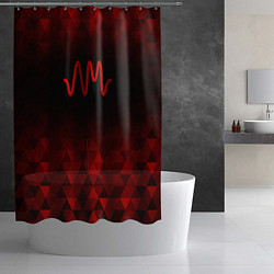 Шторка для душа Arctic Monkeys red poly, цвет: 3D-принт — фото 2