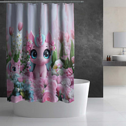 Шторка для душа Милая маленькая единорожка, цвет: 3D-принт — фото 2