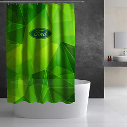 Шторка для душа Ford green poly, цвет: 3D-принт — фото 2