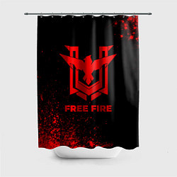 Шторка для душа Free Fire - red gradient, цвет: 3D-принт