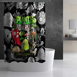 Шторка для душа Растения против зомби персонажи, цвет: 3D-принт — фото 2