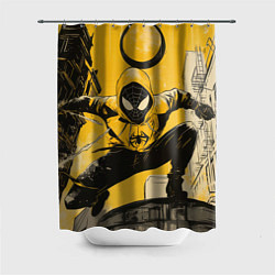 Шторка для душа Черный человек-паук, цвет: 3D-принт