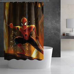 Шторка для душа Человек-паук пускает паутину, цвет: 3D-принт — фото 2