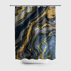 Шторка для душа Золотые диагонали, цвет: 3D-принт