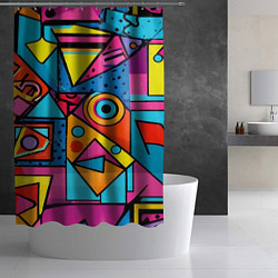 Шторка для душа Кислая геометрия, цвет: 3D-принт — фото 2