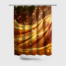 Шторка для душа Золотая ткань с блестками, цвет: 3D-принт