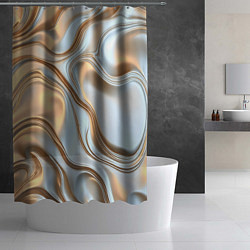 Шторка для душа Жидкое белое золото, цвет: 3D-принт — фото 2