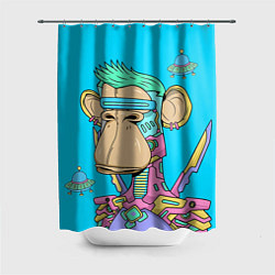 Шторка для душа NFT cyber ape UFO, цвет: 3D-принт