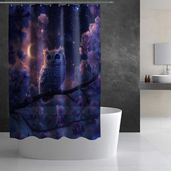 Шторка для душа Ночная сова на ветке, цвет: 3D-принт — фото 2
