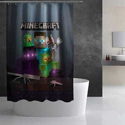 Шторка для душа End and peace - Minecraft, цвет: 3D-принт — фото 2