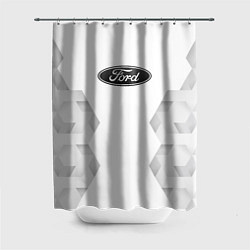 Шторка для душа Ford white poly, цвет: 3D-принт