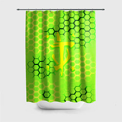 Шторка для душа Doom кислотные соты лого, цвет: 3D-принт
