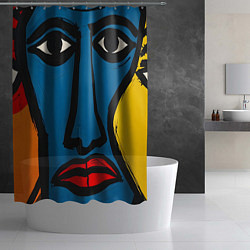 Шторка для душа Арт с лицами, цвет: 3D-принт — фото 2