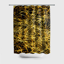 Шторка для душа Золотое плетение на черном, цвет: 3D-принт