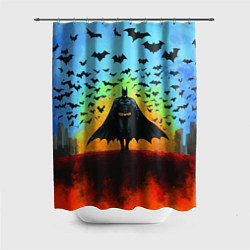 Шторка для душа Бэтмен и летучие мыши, цвет: 3D-принт