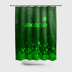 Шторка для душа Skoda - green gradient посередине, цвет: 3D-принт