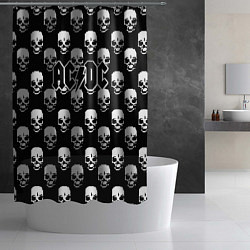 Шторка для душа AC DC rock skull, цвет: 3D-принт — фото 2