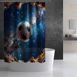 Шторка для душа Футбольный мяч в космосе, цвет: 3D-принт — фото 2